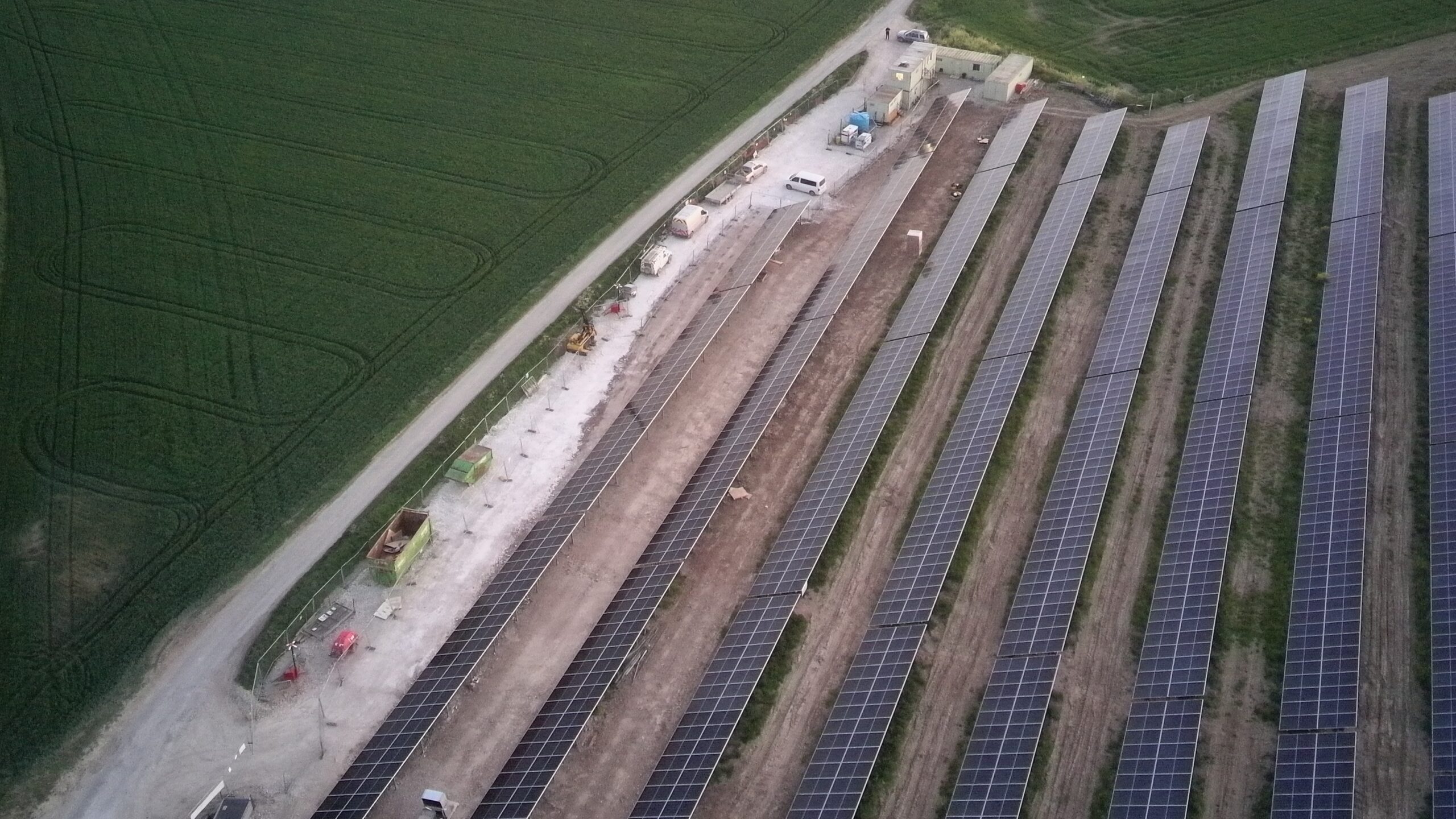 aerial view drone field